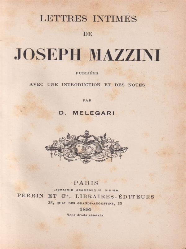   Lettres intimes de Joseph Mazzini
