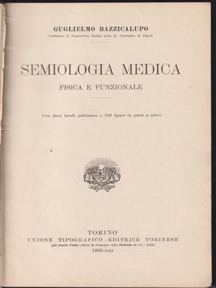   Semiologia medica. Fisica e funzionale - Guglielmo Bazzicalupo - copertina