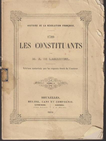   Histoire de la revolution francaise - 4 voll - Alphonse de Lamartine - copertina