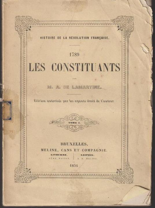   Histoire de la revolution francaise - 4 voll - Alphonse de Lamartine - copertina