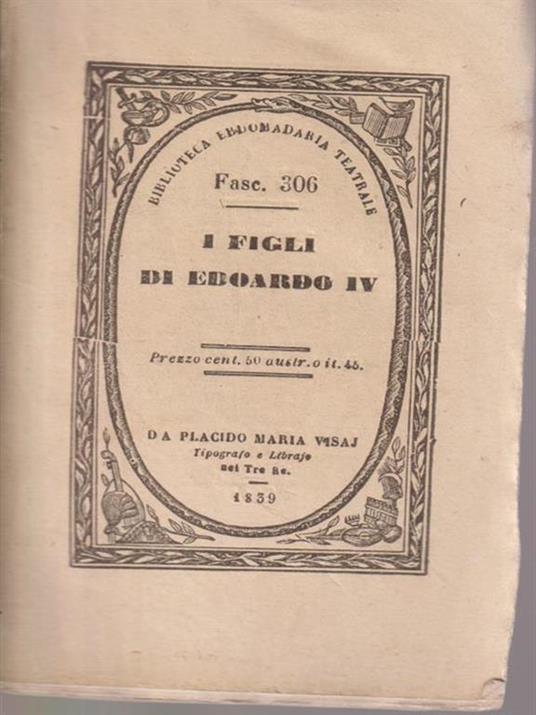I  figli di Edoardo IV - copertina