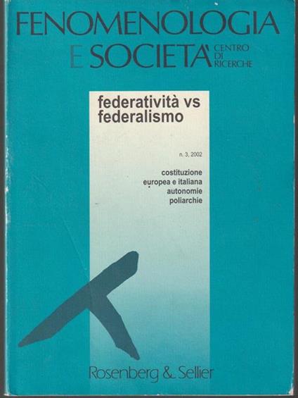   Fenomenologia e società n.3, 2002 - copertina