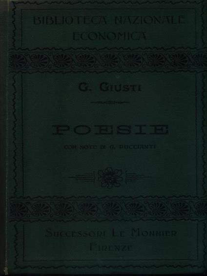   Poesie con note di G. Puccianti - Giuseppe Giusti - copertina