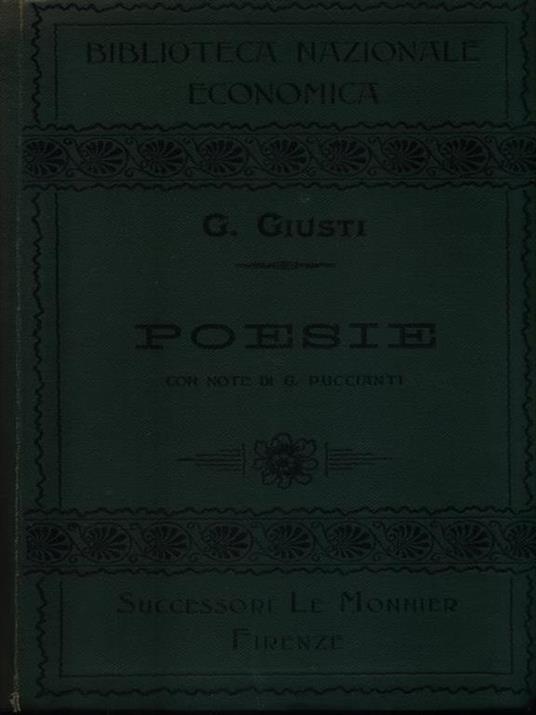   Poesie con note di G. Puccianti - Giuseppe Giusti - copertina