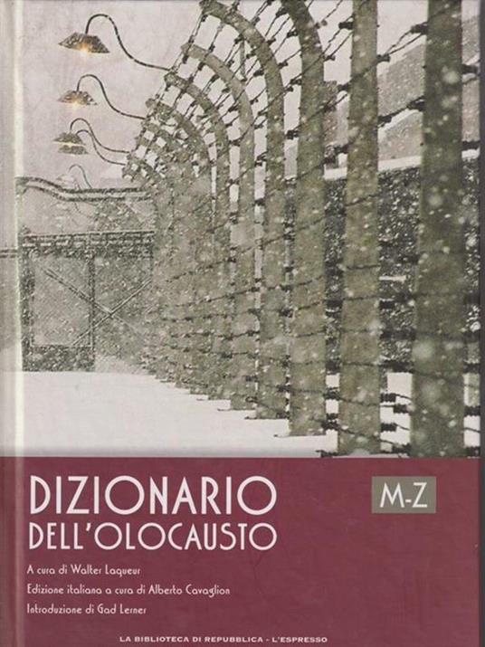   Dizionario dell'Olocausto. 2vv - Walter Laqueur - copertina