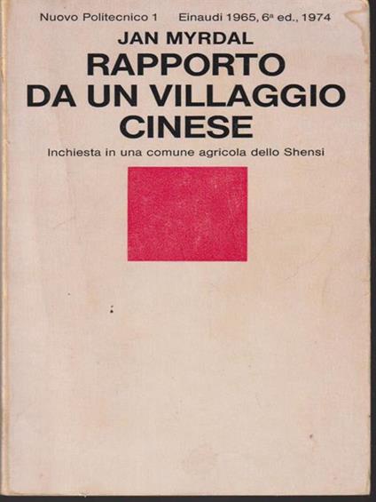 Rapporto di un villaggio cinese - Jan Myrdal - copertina