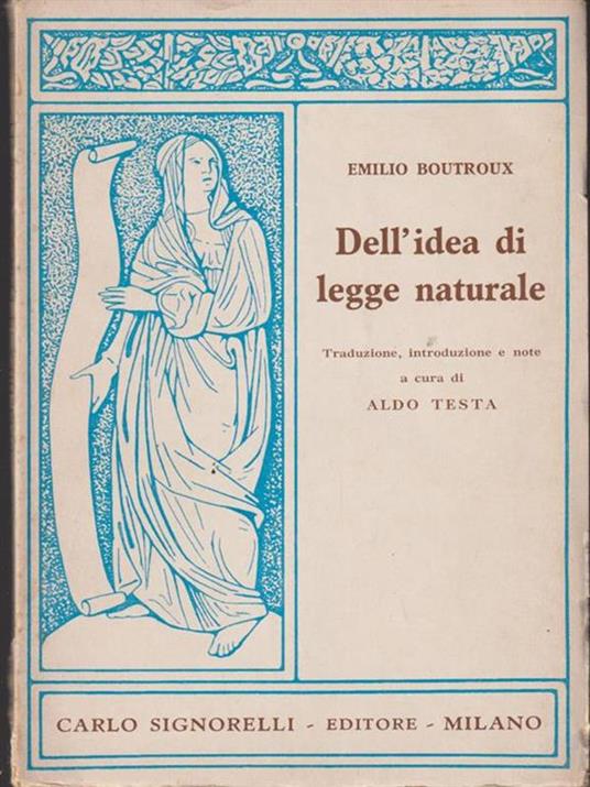  Dell'idea di legge naturale - Emile Boutroux - copertina