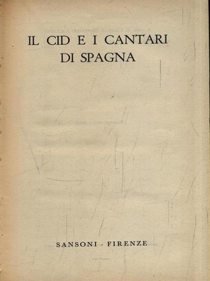 Il Cid e i cantari di Spagna - Camillo Guerrieri Crocetti - copertina