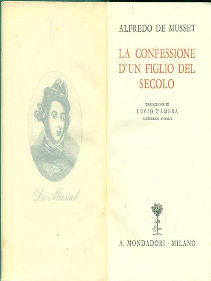 La  confessione d'un figlio del secolo - Alfred de Musset - copertina