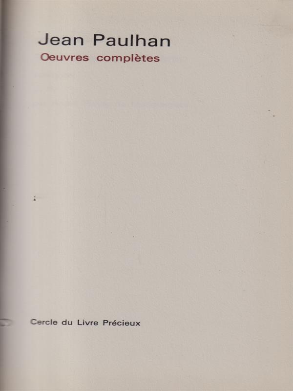   Oeuvres completes tome IV