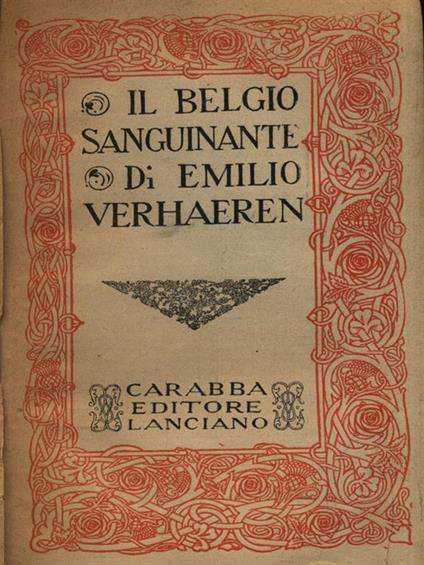 Il Belgio sanguinante - Emilio Verhaeren - copertina