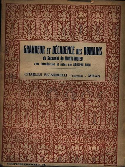   Grandeur et décadence des romains - Charles L. de Montesquieu - copertina