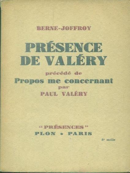   Presence de Valery - Joffroy-Berne - copertina