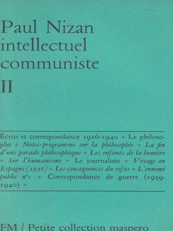 Paul Nizan intellectuel communiste 2 voll