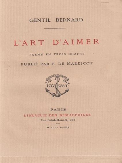 L' art d'aimer - Gentil Bernard - copertina