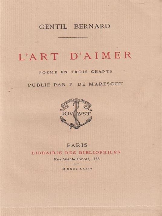 L' art d'aimer - Gentil Bernard - copertina