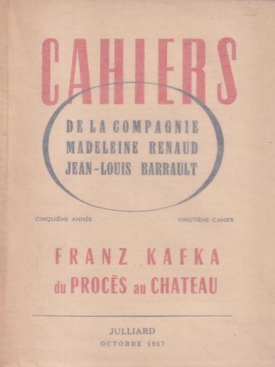   Franz Kafka du Proces au Chateau - copertina