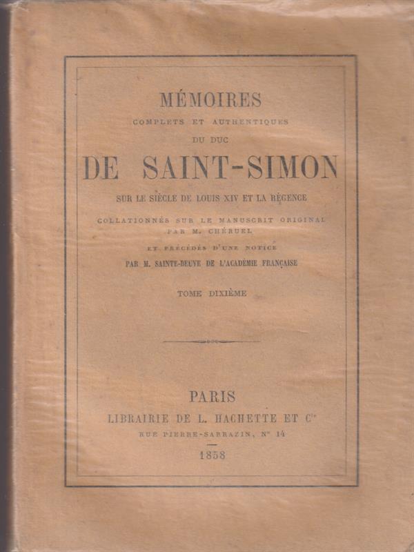   Memoires De Saint Simon tome dixieme