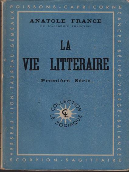La vie litteraire I - Anatole France - copertina