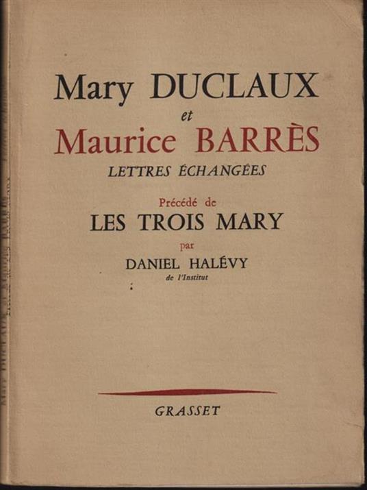  Lettres echangees - Duclaux - copertina