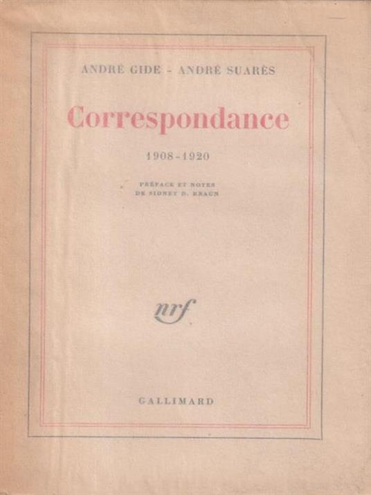   Correspondance 1908-1920 - André Gide - copertina