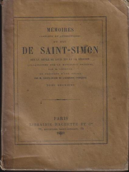   Memoires du duc de Saint-Simon tome II - copertina