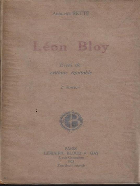   Leon Bloy - Adolphe Retté - copertina