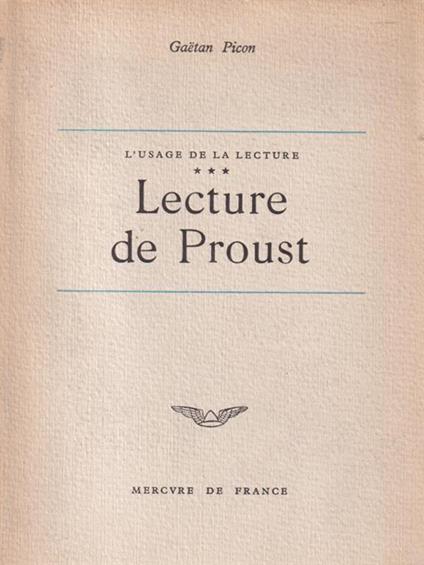   Lecture de Proust - Gaetan Picon - copertina