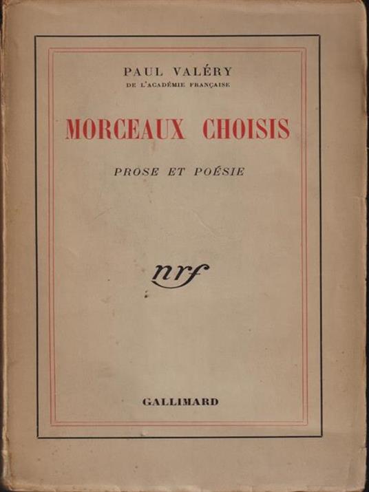   Morceaux choisis - Paul Valéry - copertina