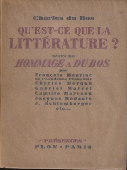   Qùest-ce que la litterature? - copertina