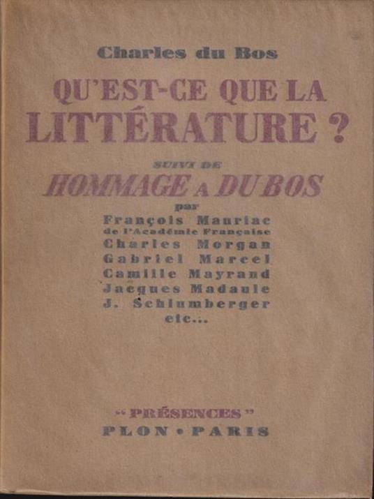   Qùest-ce que la litterature? - copertina