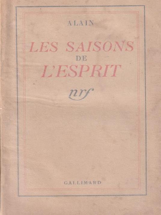 Les saisons de l'esprit - Alain - copertina