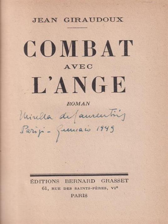   Combat avec l'ange - Jean Giraudoux - copertina