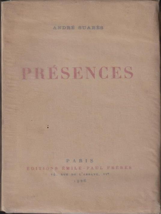   Presences  - Andre Suares - copertina