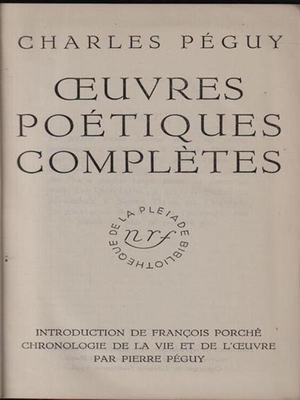   Oeuvres poetiques completes - Charles Péguy - copertina