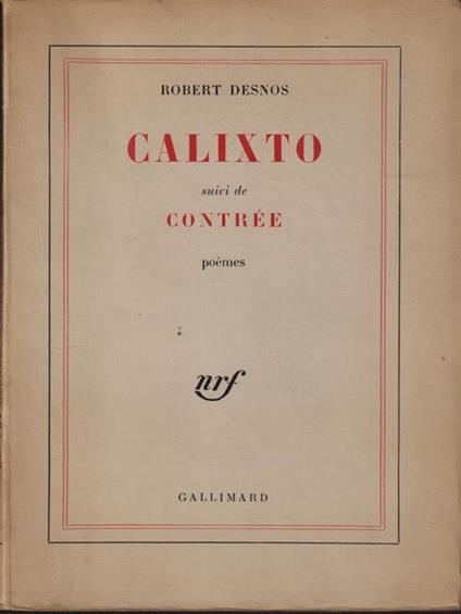   Calixto - Robert Desnos - copertina