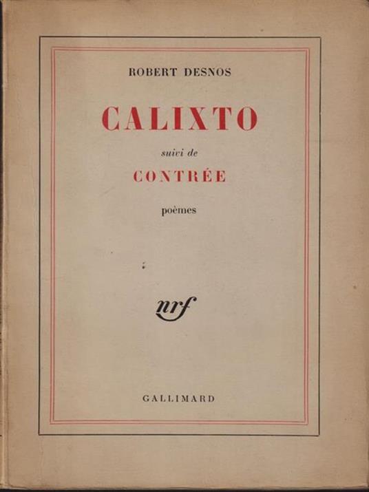   Calixto - Robert Desnos - copertina