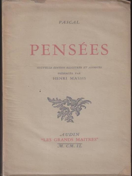   Pensees - Blaise Pascal - copertina