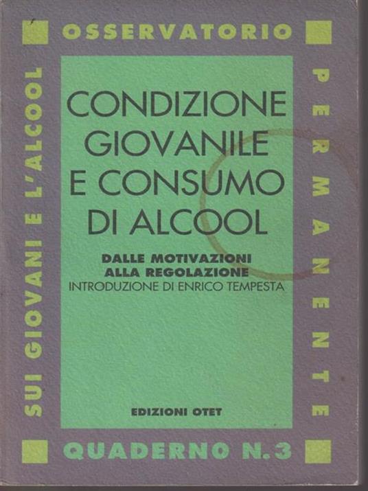   Condizione giovanile e consumo di alcool - copertina