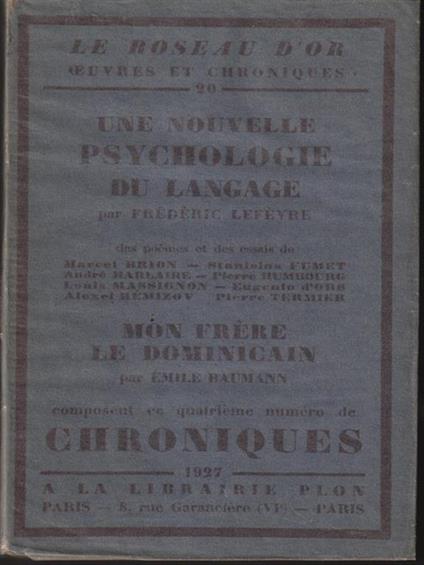 Une nouvelle psychologie du langage - Frederic Lefevre - copertina