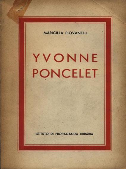   Yvonne Poncelet - Maricilla Piovanelli - copertina