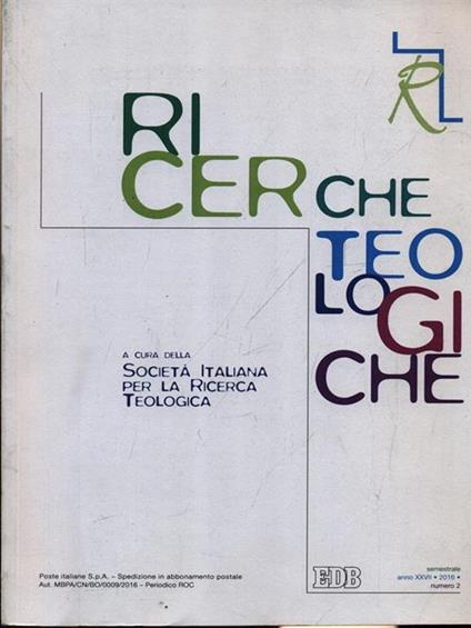   Ricerche teologiche n. 2/2016 - copertina