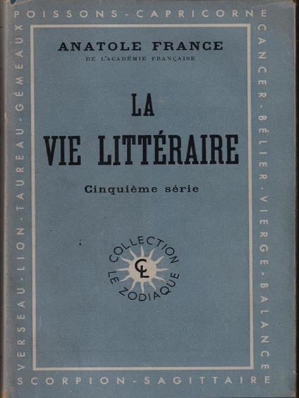 La vie litteraire V - Anatole France - copertina