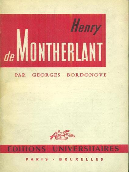 Henry de Montherlant - Georges Bordonove - copertina