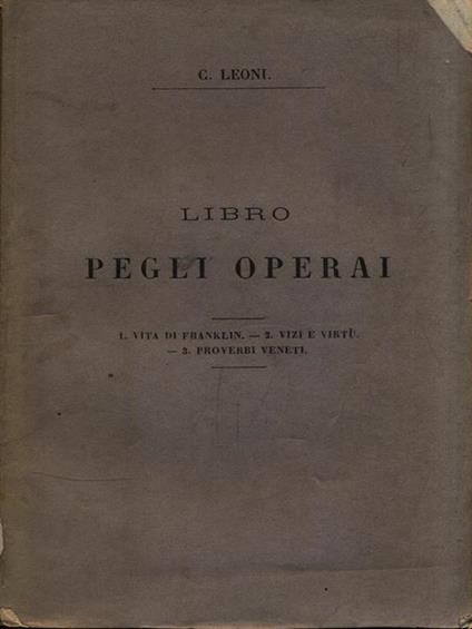 Libro pegli operai - Carlo Leoni - copertina