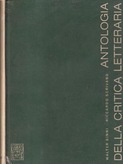 Antologia della critica letteraria - copertina