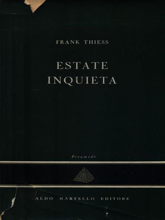   Estate inquieta - Frank Thiess - copertina