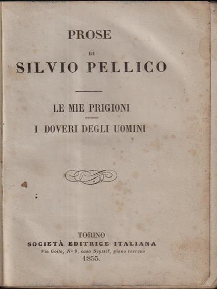   Prose Di Silvio Pellico  - copertina