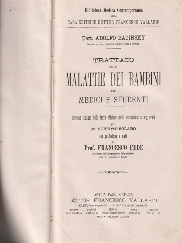 Trattato delle malattie dei bambini per medici e studenti