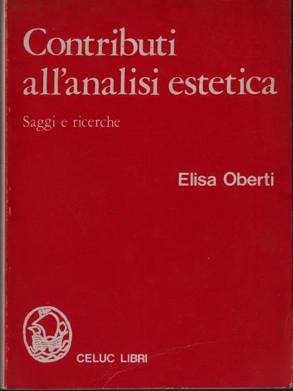   Contributi all'analisi estetica - Elisa Oberti - copertina